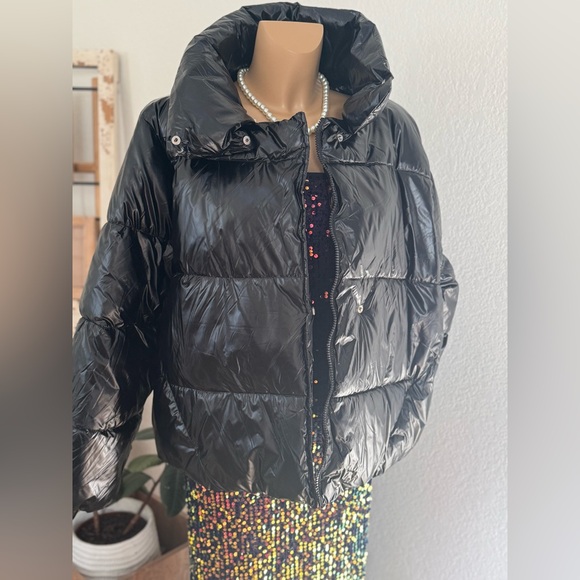 ‼️LAST ONE Women's Short Relaxed Puffer Jacket - A New Day black - Picture 4 of 7